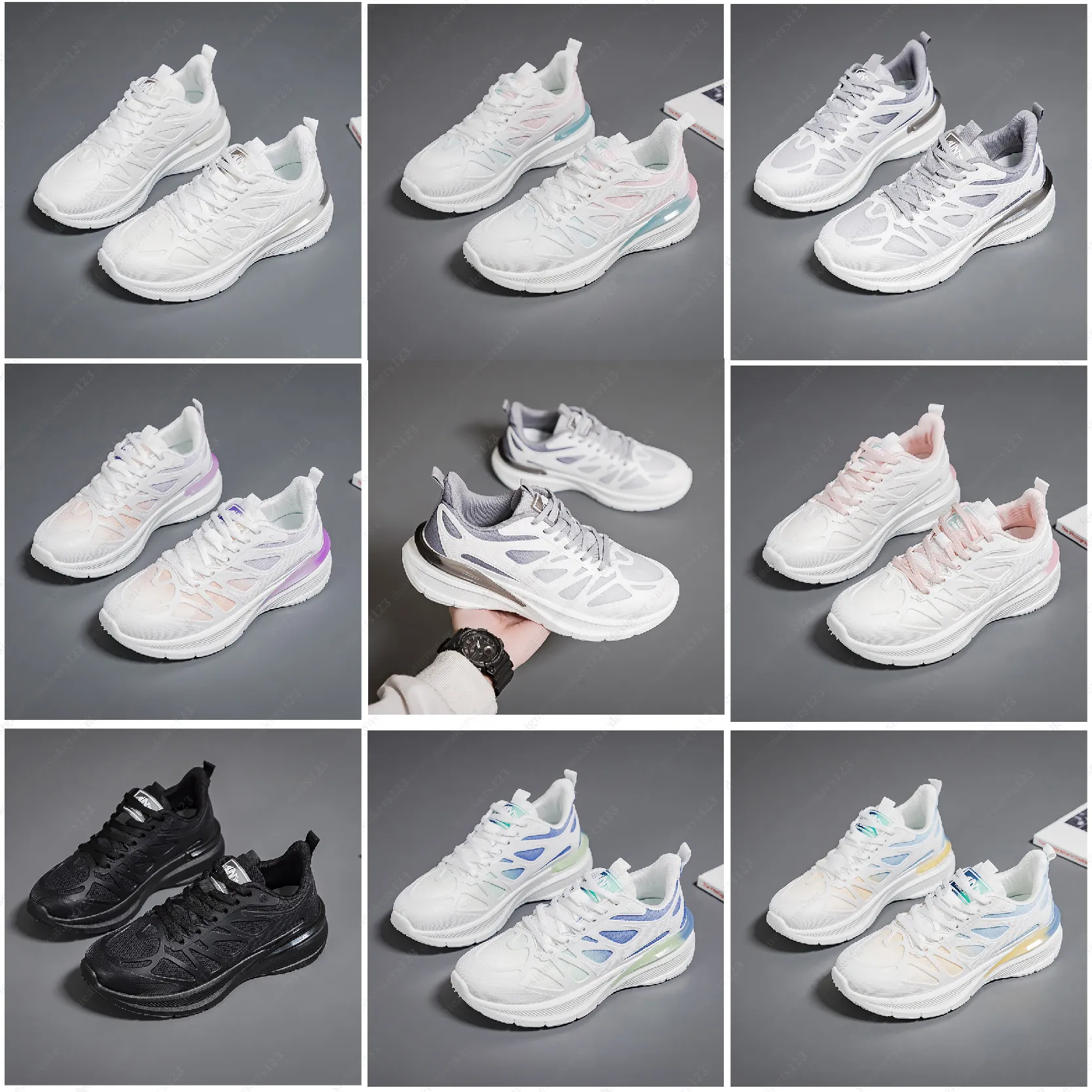 Zapatos deportivos para hombres, mujeres, triple blanco, negro, diseñador, zapatillas de deporte para hombre, GAI-12