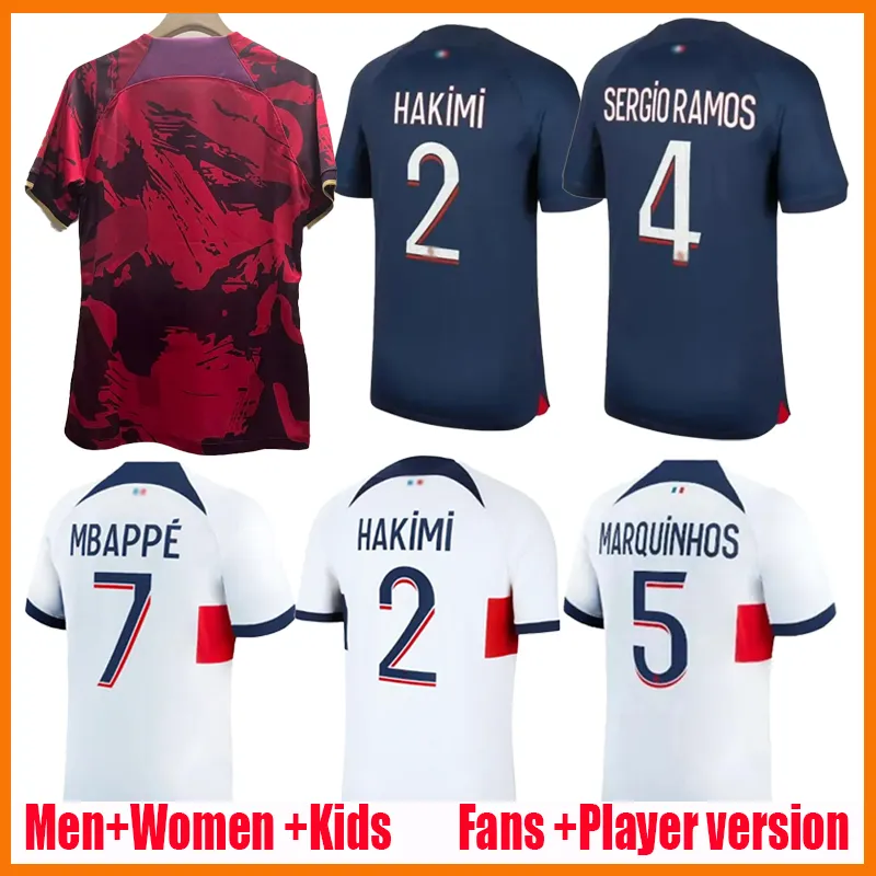 23 24 25 Maillots de football MBAPPE Maillot de football 2023 2024 HAKIMI VERRATTI VITINHA ZAIRE-EMERY LEE KANG IN DANILO pSGS Jersey hommes enfants ensembles maillot pied enfants chaussettes