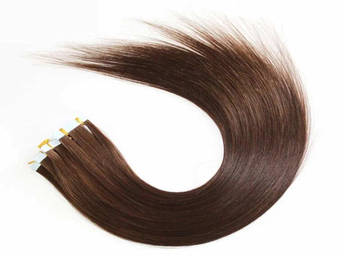 10A All039Ingrosso 24 Quot100 Human Pu Remy Tape Hair Extensions 25 G PZ 40 PZ100 Gセットカラー2 Marrone Chiaro DHL LIB2120373