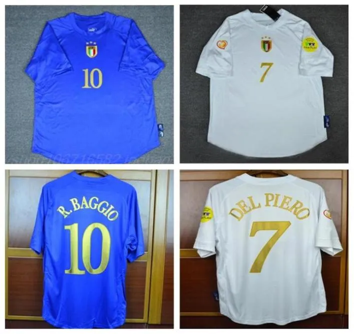 Retro 2004 Włochy Koszulki Rbaggio del Piero Pirlo Totti Nesta Cannavaro Materazzi 04 Jersey Shirt1995151