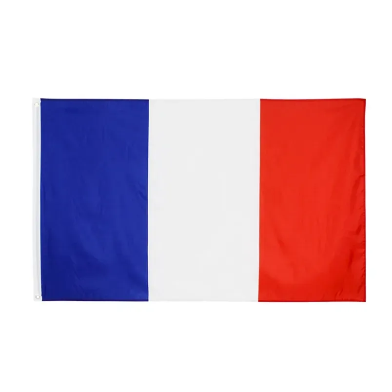 Frankreich-Flagge, Polyester, bedruckte europäische Bannerflaggen mit 2 Messingösen zum Aufhängen französischer Nationalflaggen und Banner ZZ