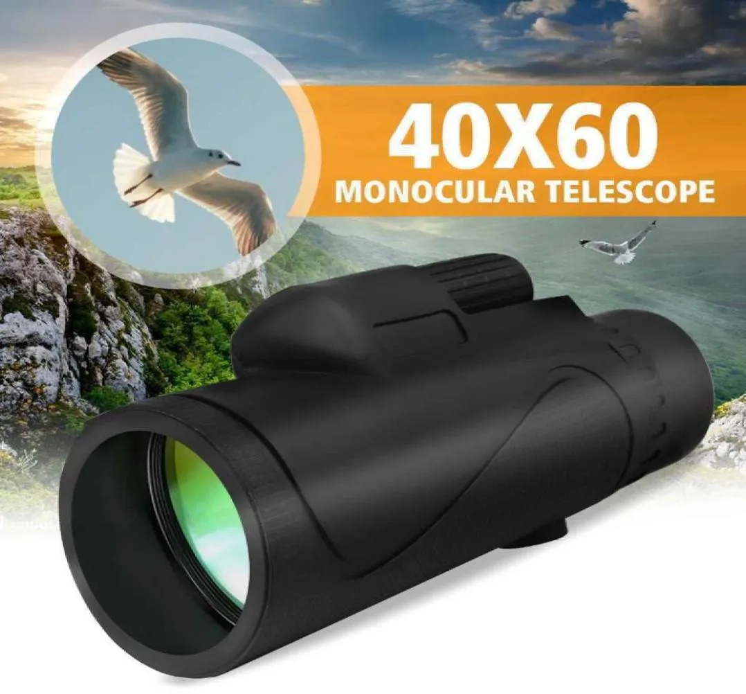 2021 Nowy teleskop monokularny 40x60 Zoom Monocular Lornets Lornets Clear Szaby Kieszonkowy teleskop na kemping 2103191209247