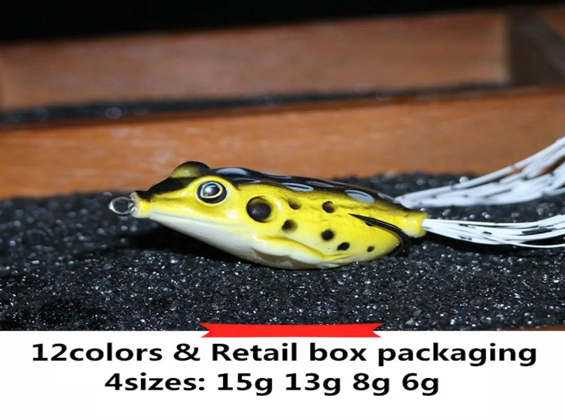 Rubber Ray Frog Drag Popper Bait 6G 8G 13G 15G Topwater Floating Swimming Hollow Body Lure6611163