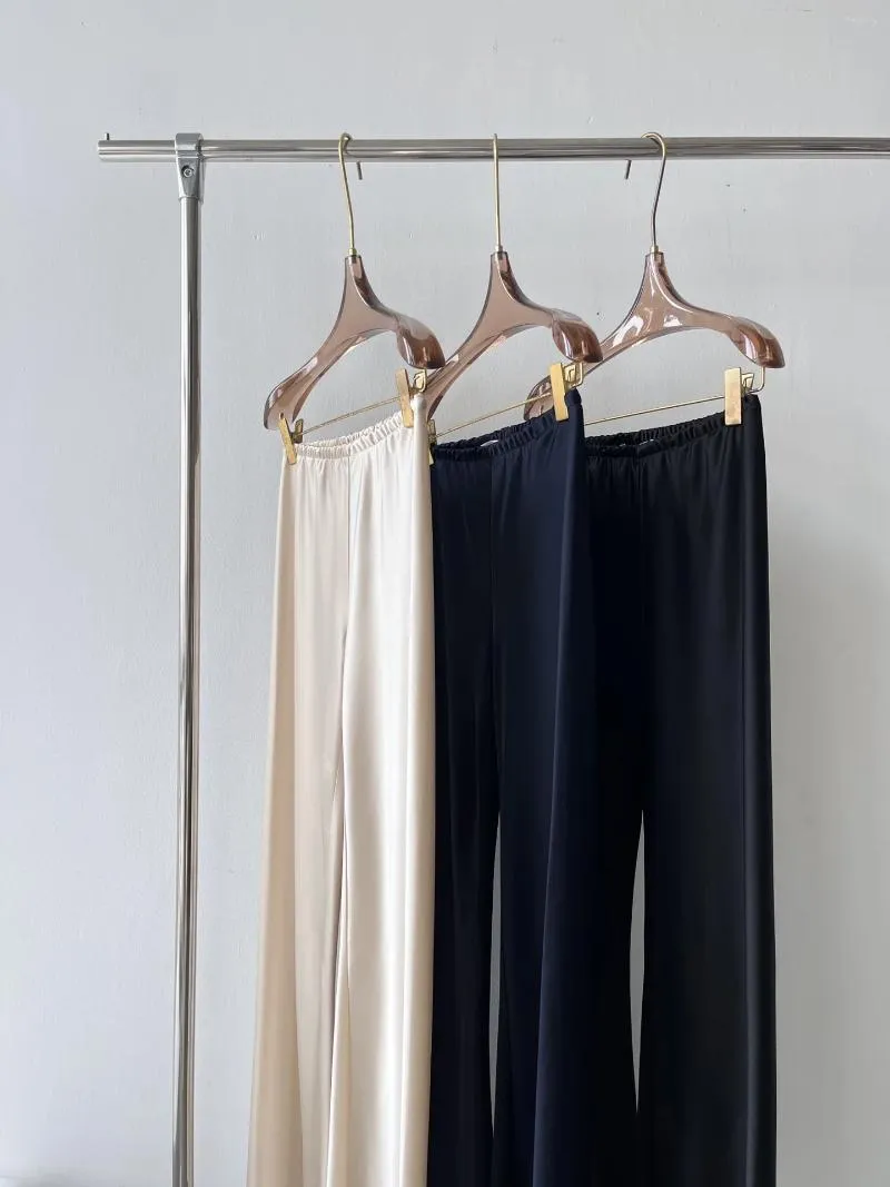 Jeans para mujer Pantalones TR en acetato Pantalones suaves simples Diseñador de lujo 2024 Pantalones largos