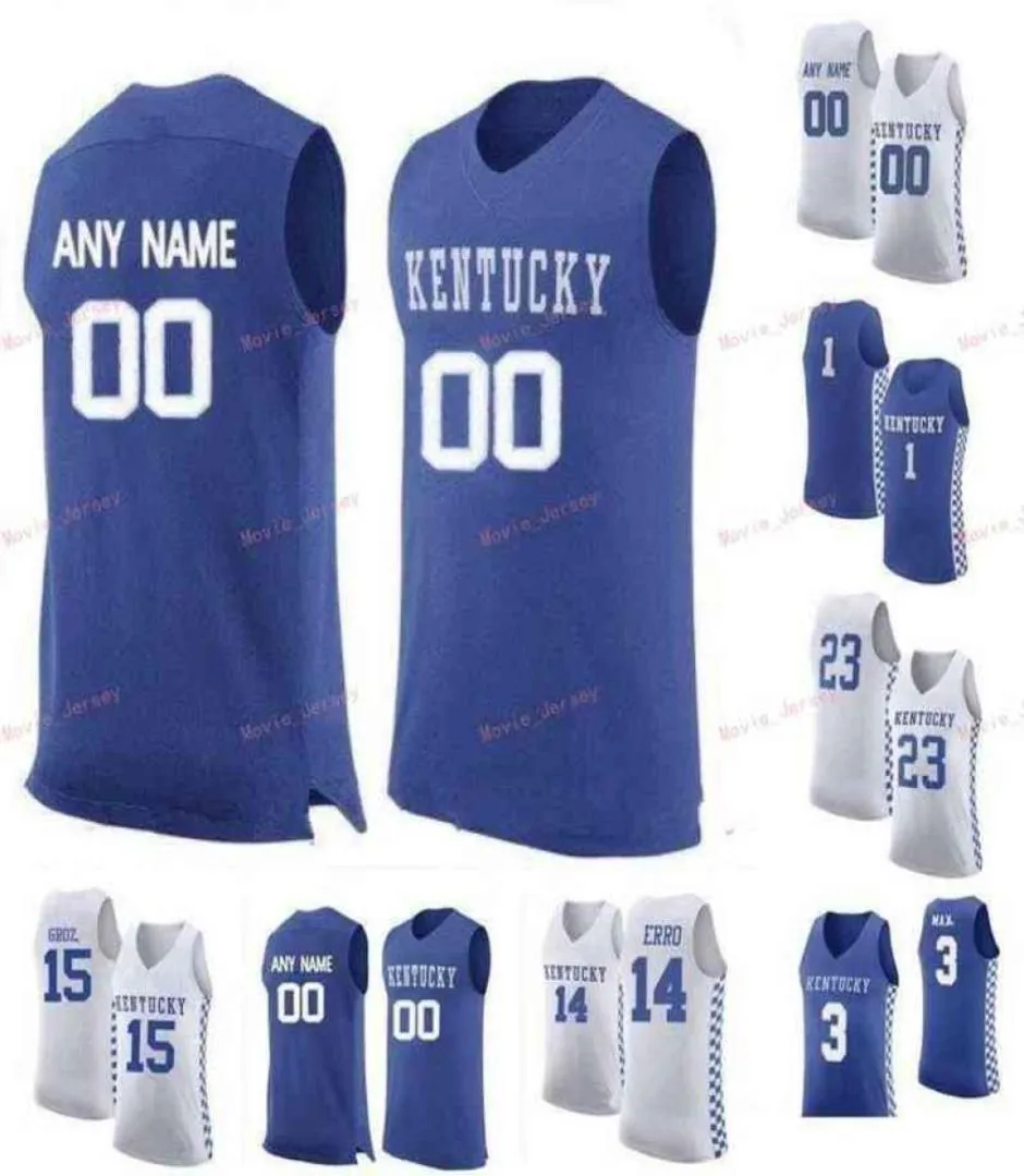 College Basketball indossa cucito personalizzato 0 Ashton Hagans 1 Booker 1 Nate Sestina 10 Johnny Juzang 11 Dontaie Allen Kentucky Wildca3845301