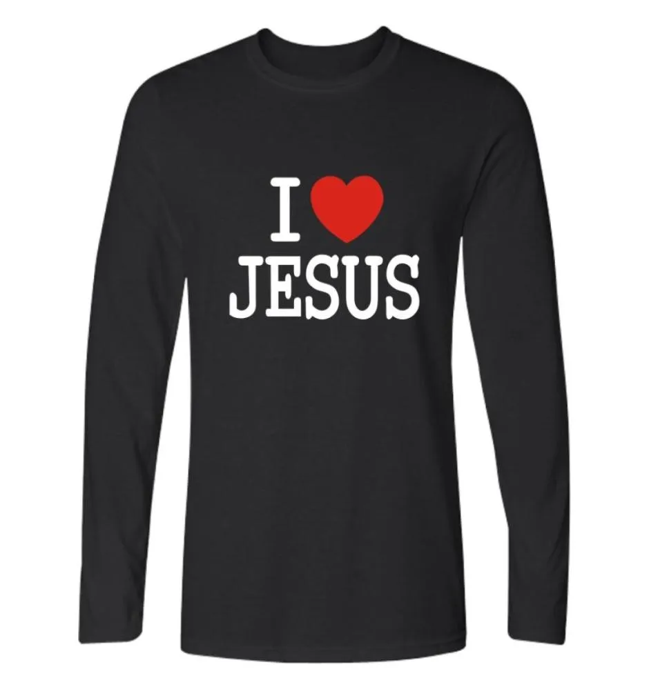 Blackday I Love Jesus Christian T-shirt met lange mouwen Fitness T-shirt met herenshirt Luxe in mode camisa masculina Katoenen T-shirt S7557500