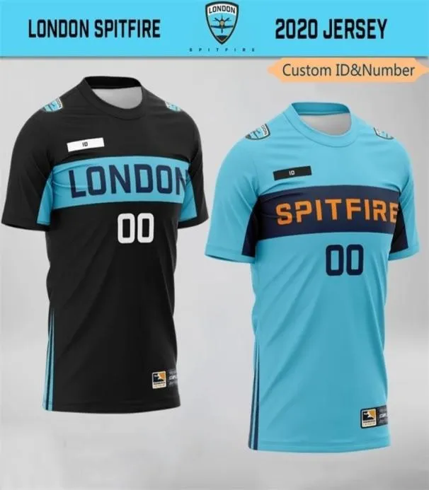 Açık tişörtler baykuş eSports takımı Londra Spitfire üniforma formaları hayranları tişört özel kimlik adı tees tişörtleri erkekler için kadınlar özelleştirilmiş co2708258