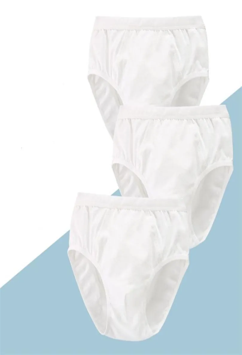 3 PcsLot White Briefs Kids Underwear Solid Color Girls Panties Natural Cotton Teenage Children Panty 114Y 2106225369969