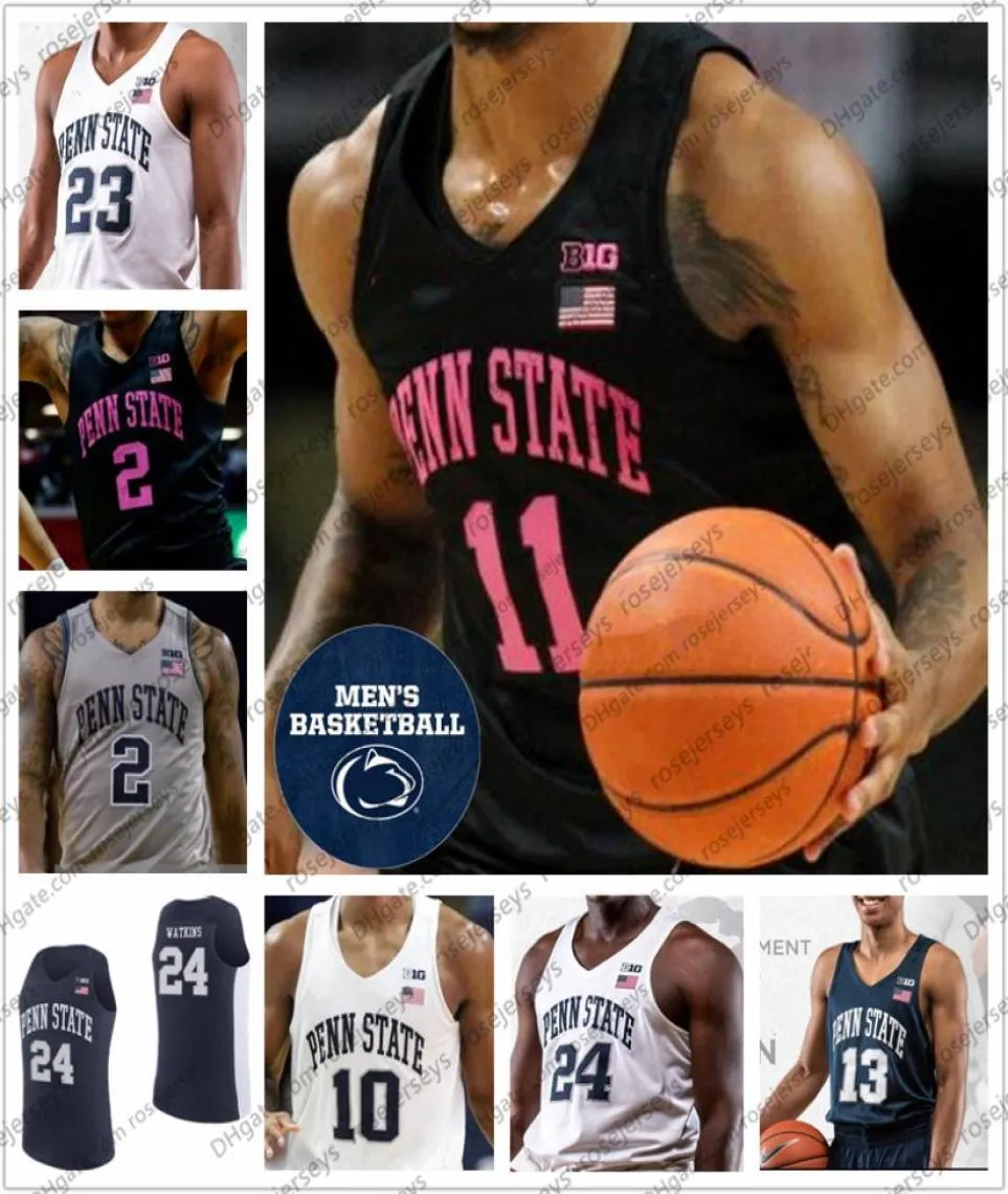 Penn State Nittany Lions 2020 Basketball 1 Seth Lundy 2 Myles Dread 12 Izaiah Brockington Lamar Stevens Psu Men Młodzież Kid Jerseys4530260