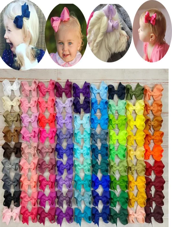 3quot35inch inch Small Hair Bow hair clips barrettes Boutique Grosgrain Ribbon Pinwheel Bows For Babies Toddlers Teens Gifts H5885812