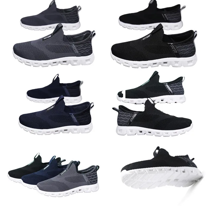 New Large Size Men's One Step Lazy Shoes Spring and Autumn Fashion Casual Knitted Breathable Mesh Sports Shoes Anti slip pretty 39