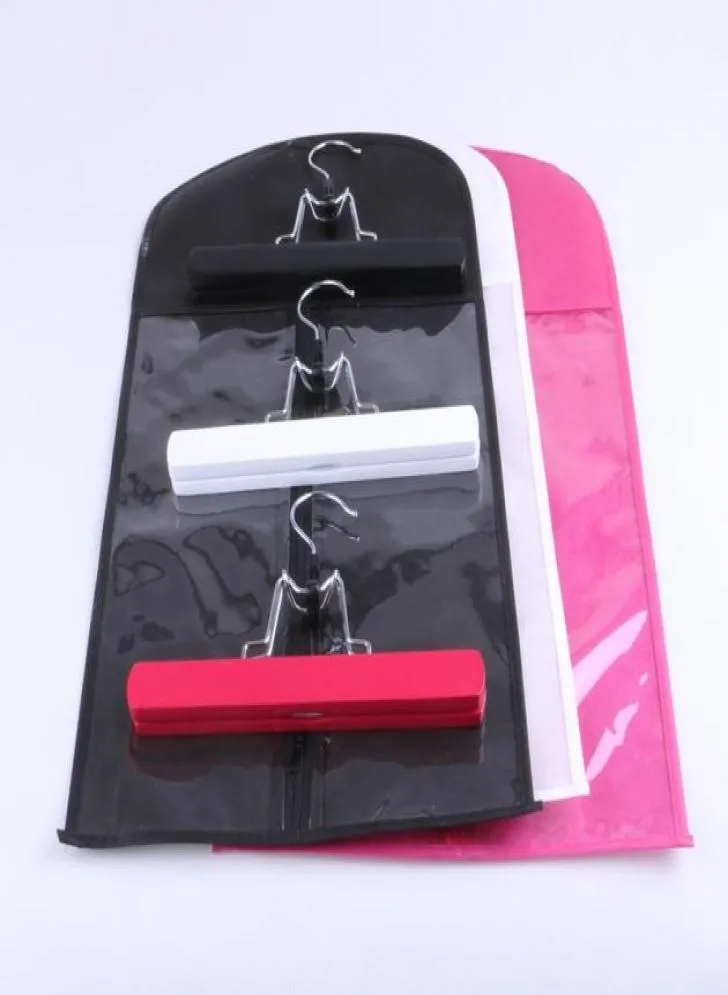 100 pièces Logo personnalisé couleur noire Extension de cheveux emballage sac transporteur stockage et cintre perruque Stands Extensions de cheveux Bag8868750