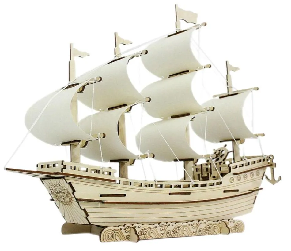 DIY Assembly Model Decoration HandAssembled Sailing Boat Wooden Crafts Decoration Children039S Toy Gift3414740