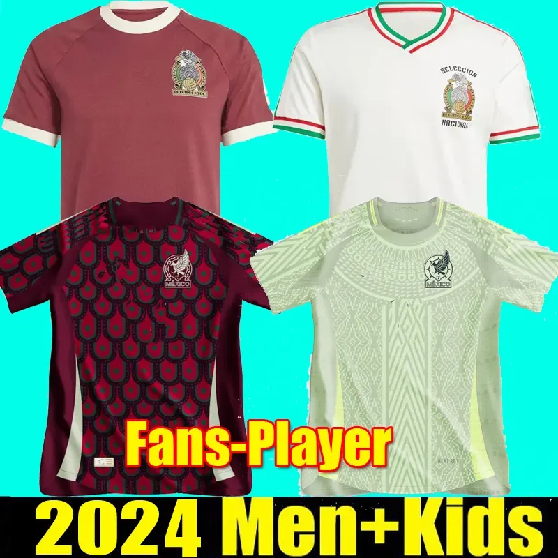 S-4XL Mexique 2024 Copa America RAUL CHICHARITO Maillots de football 2023 LOZANO DOS SANTOS 24 25 H.LOZANO Hommes Enfants Chemises de football Uniformes Fans Version Joueur