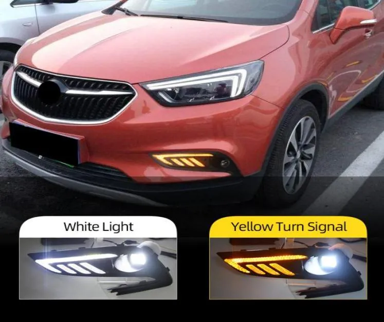 2Pcs For Buick Encore Opel mokka 2017 2018 LED DRL Daytime Running Lights turn signal Daylight Fog lamp4999873