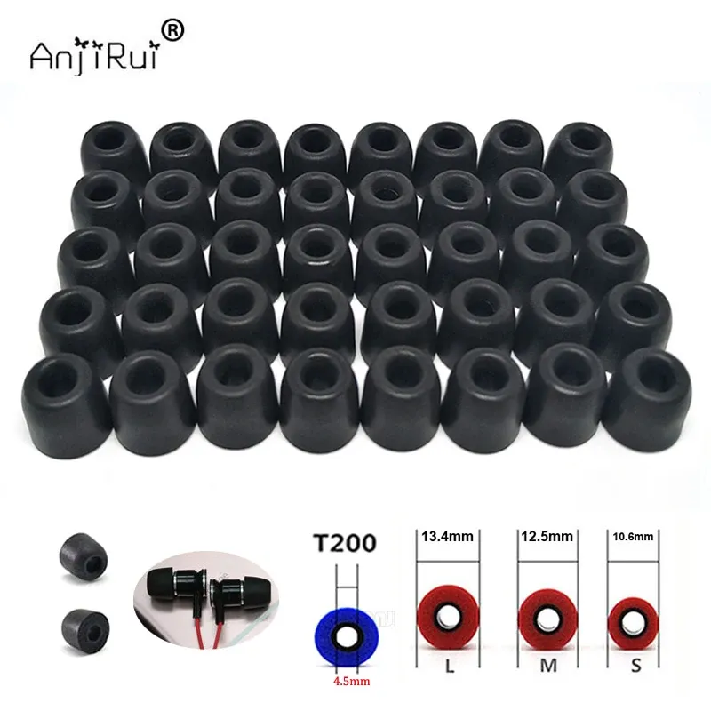 Accessories 20Pair Memory Foam Eartips T200 4.5mm Earplugs For KZ ZS10 PRO,KZ EDX, SOUNDPEATS H1 Headset Earphones Enhanced Bass Ear Pads