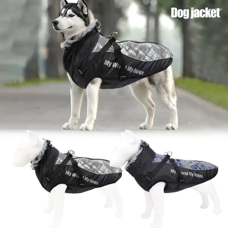 Dog Apparel Cold Weather Coats Reflective Jackets For Winter Waterproof Pet Supplies Plush Jacket Large Dogs Indoor