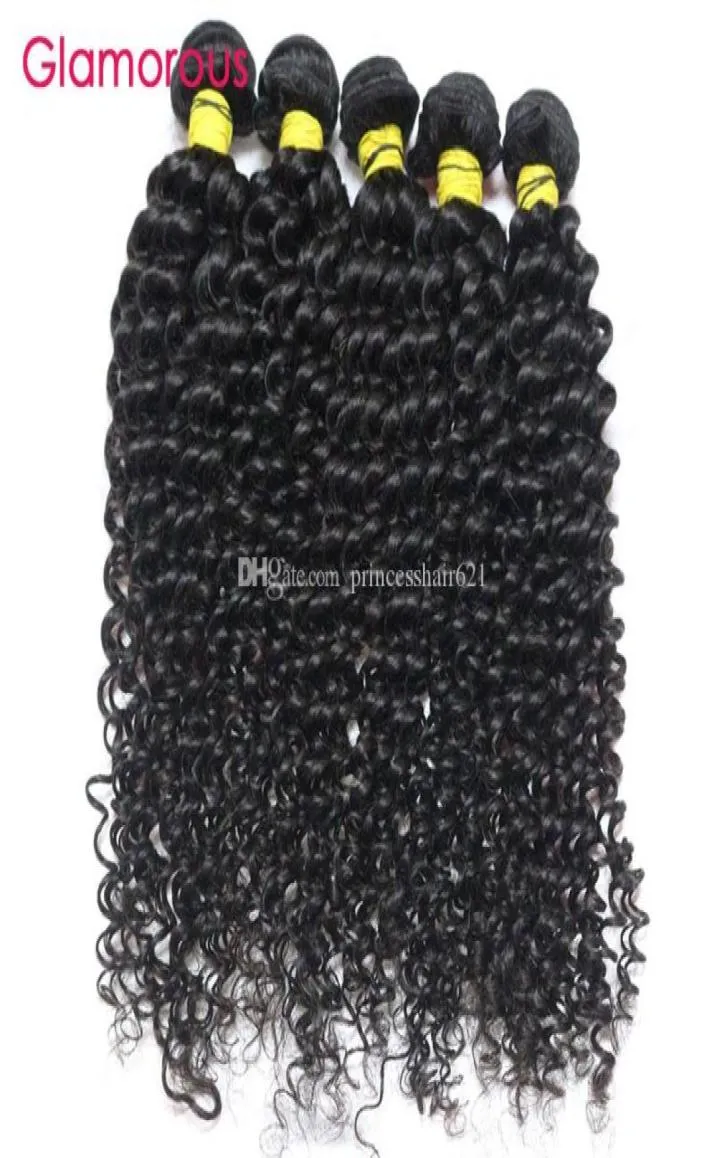 Glamour Péruvien Vierge Cheveux Tisse 5 Pièces Jerry Bouclés Extensions de Cheveux Perfact Bouclés Armure Brésilien Malaisien Indien Humain Ha5427304