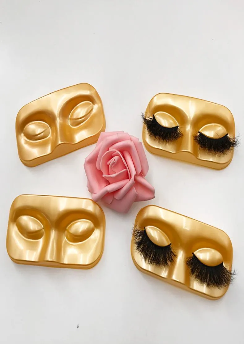Eyelash Face Shape Mags Gold Tray Lash Packing Tool Eomt False Eyelash Storage Packing Box Without Lashes7909050