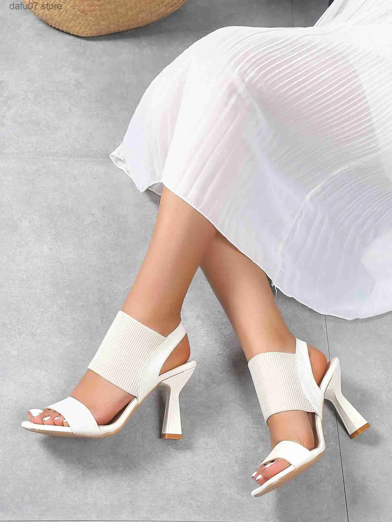 Sandaler elastiska tjocka klackar höga klackar för kvinnor 2023 sommar ny mesh röd ärm vattentät plattform sandalsh2434