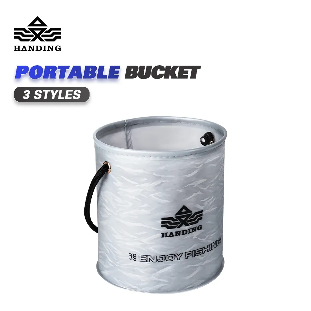 Boxes HANDING Portable Fishing Bucket, Waterproof, 3 styles, 5L/7L/10L, Outdoor, Multifunction Fishing Bucket
