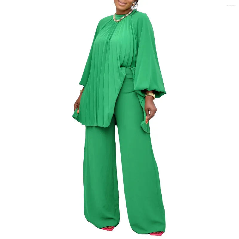 Etniska kläder Två stycken Set Women Tracksuit Autumn Clothes Elegant African For Casual Party Long Sleeve Tops Pants Posts Outfits