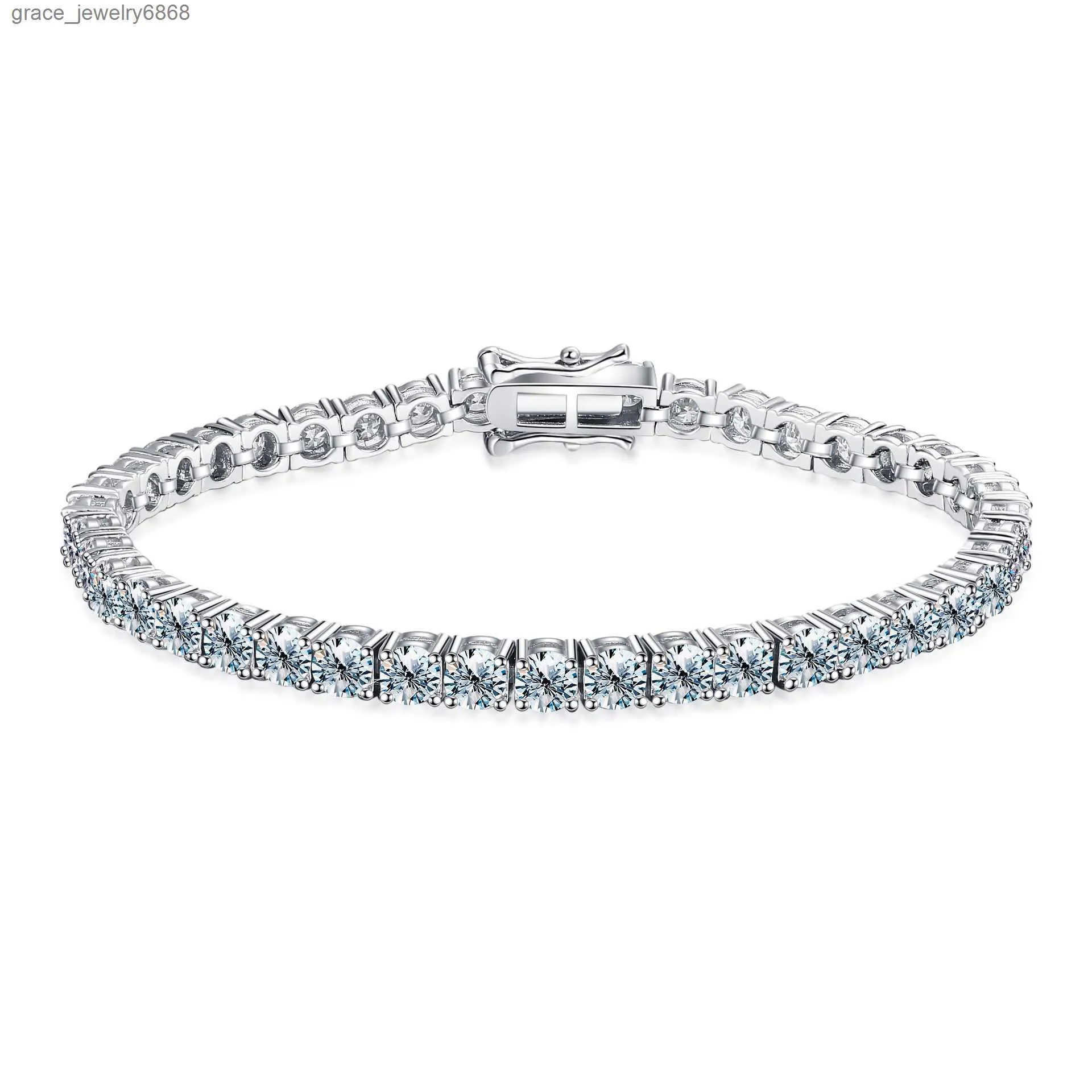 En gros 925 argent Sterling glace sur vrai diamant vvs 3mm 0.1ct chaîne de tennis hommes femmes mariage bijoux fins Moissanite Bracelet