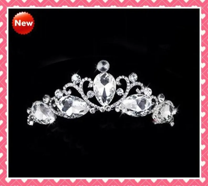 STOCK 2022 New High Quality Fashion Designer With Crystals Royal Rhinestone Tiara Hairpiece Crowns Wedding Bridal Tiaras Tiara Cro3607511