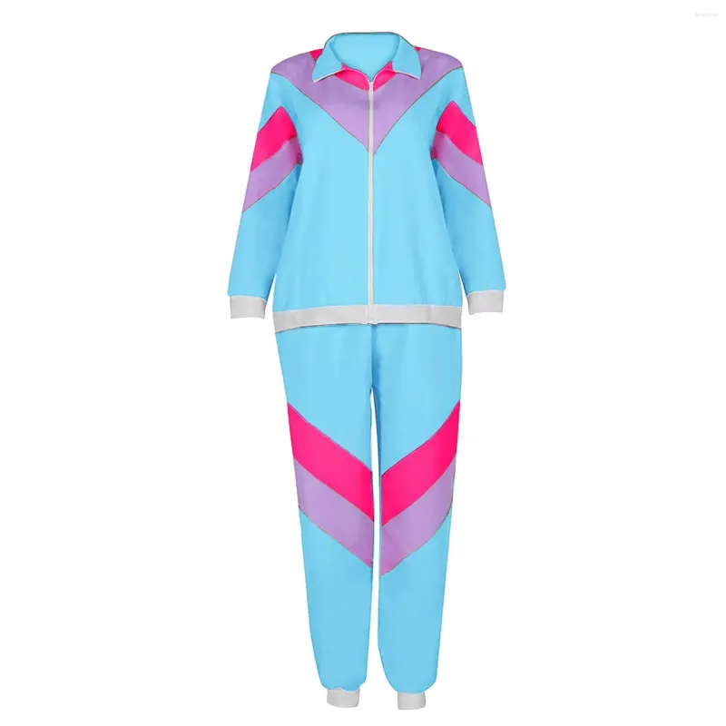 Men's Tracksuits Unisex Set Leisure And Entertainment Multicolored Retro Hip-Hop Stage Costumes Daily Casual All-Match Clothing