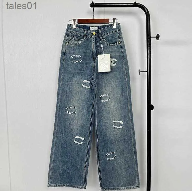 Women's Jeans Designer Jeans CC luxury denim pants waist fashion Blue slacks trousers sweatpants 240304