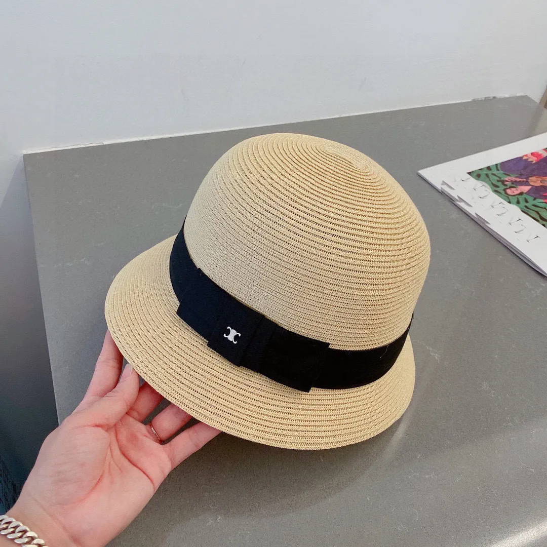 Designer Straw Hats Summer Casual Women's Bucket Hats Fashion Beach Sun Protect Caps Street Hats For Women