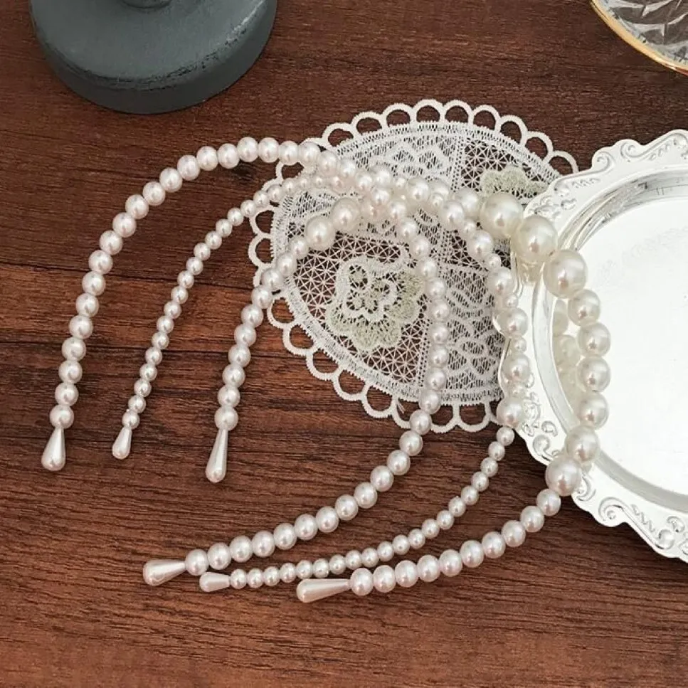 Prosty Pearl Hair Hoop Opaska na głowę Elegancka opaska do włosów Dekoracja Ozdukana Fryzjer