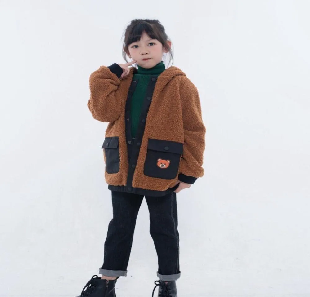 Enfants polaire vestes avec sweats à capuche chaud automne hiver fille garçon tweed manteau bébé vêtements enfants Sport costume tenues mode enfant en bas âge C3537968