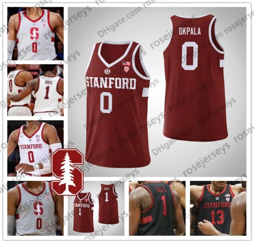 2020 Stanford Cardinal 11 Jaiden Delaire 3 Tyrell Terry 4 Isaac White Brook Robin Lopez Noir Gris Rouge Blanc Hommes Jeunesse Jersey9843005