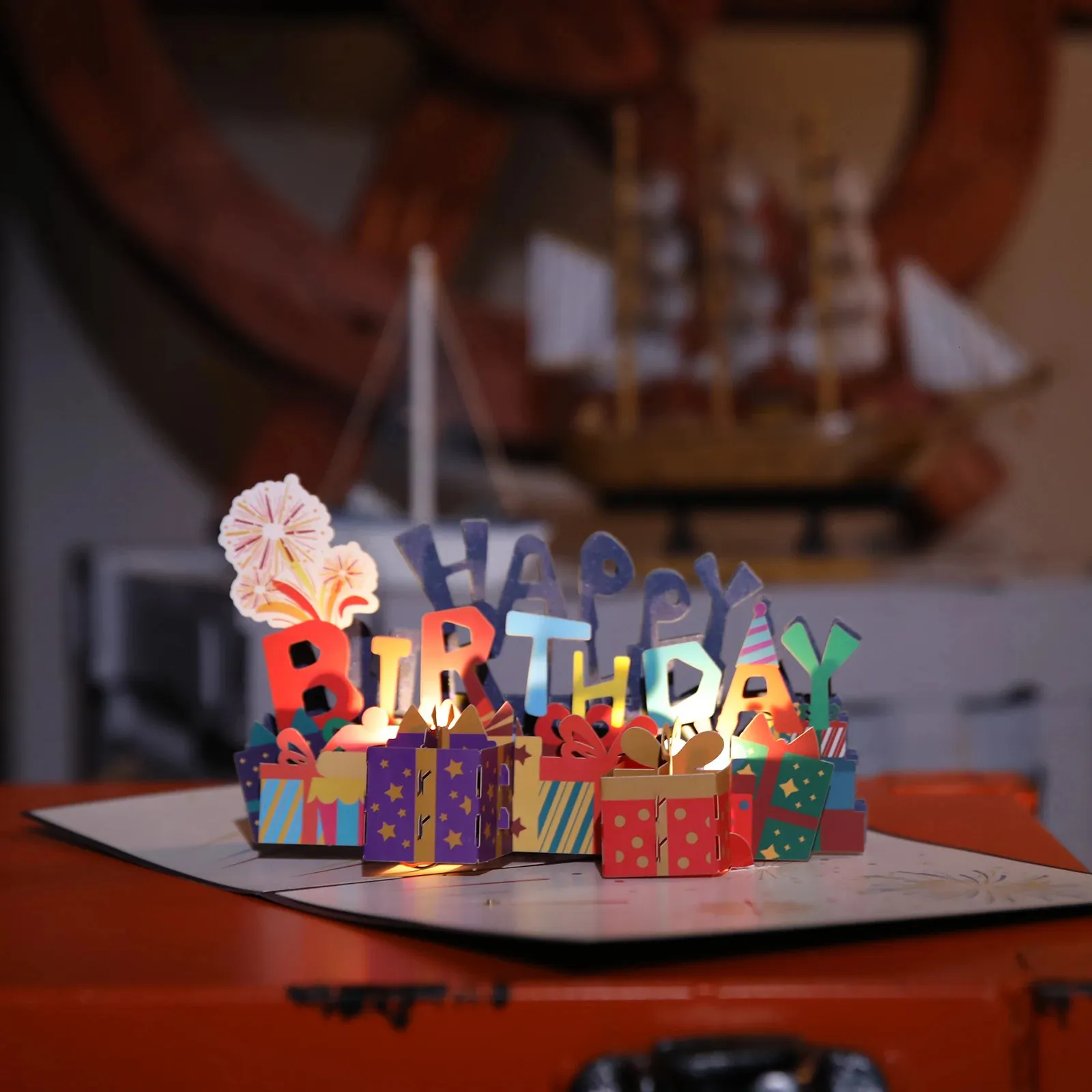 3D Birthday Cards Musical Pop Up Greeting Card With LED Light And Music ...