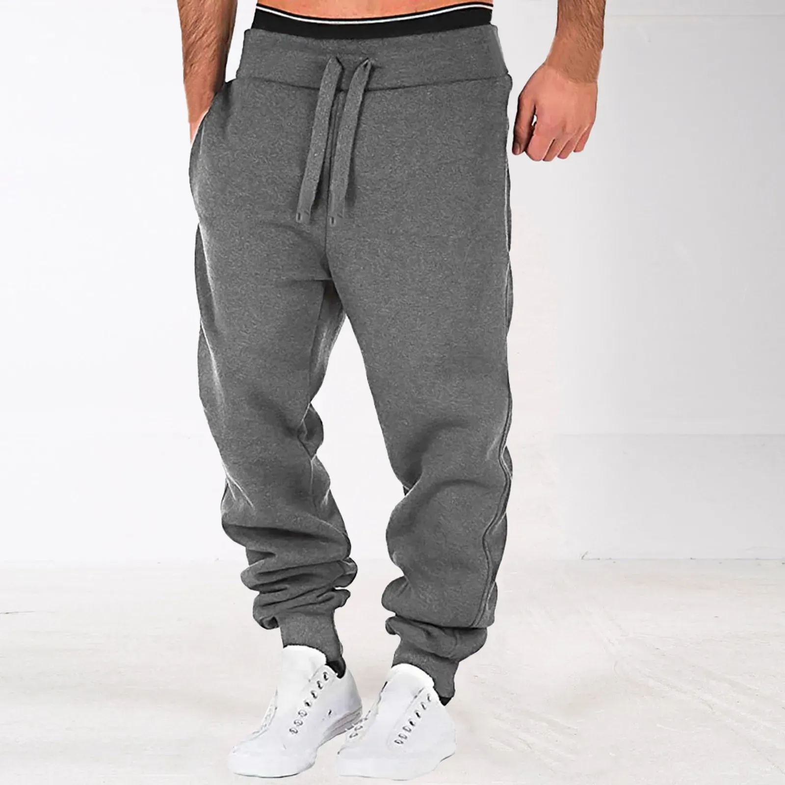 Mężczyźni High Street Fashion Męskie dno sportowe dna szczupłe spodnie dresowe koronkowe spodnie Sweter Spodnie na siłownię jogging