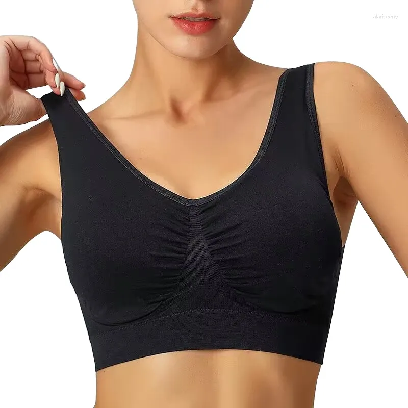 Reggiseni Reggiseno sportivo traspirante per donna Push Up di grandi dimensioni senza cornice Gilet senza cuciture Top imbottito Bralette Intimo Soutien Gorge