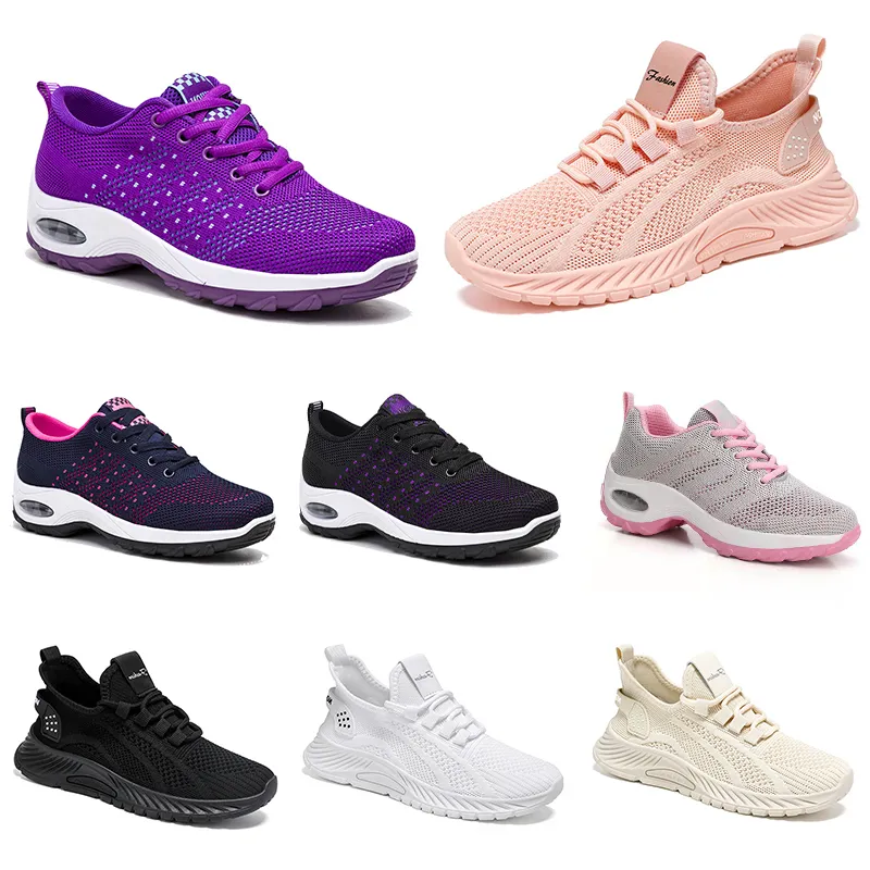 New men women shoes Hiking Running flat Shoes soft sole fashion purple white black comfortable sports Color blocking Q66-1 GAI