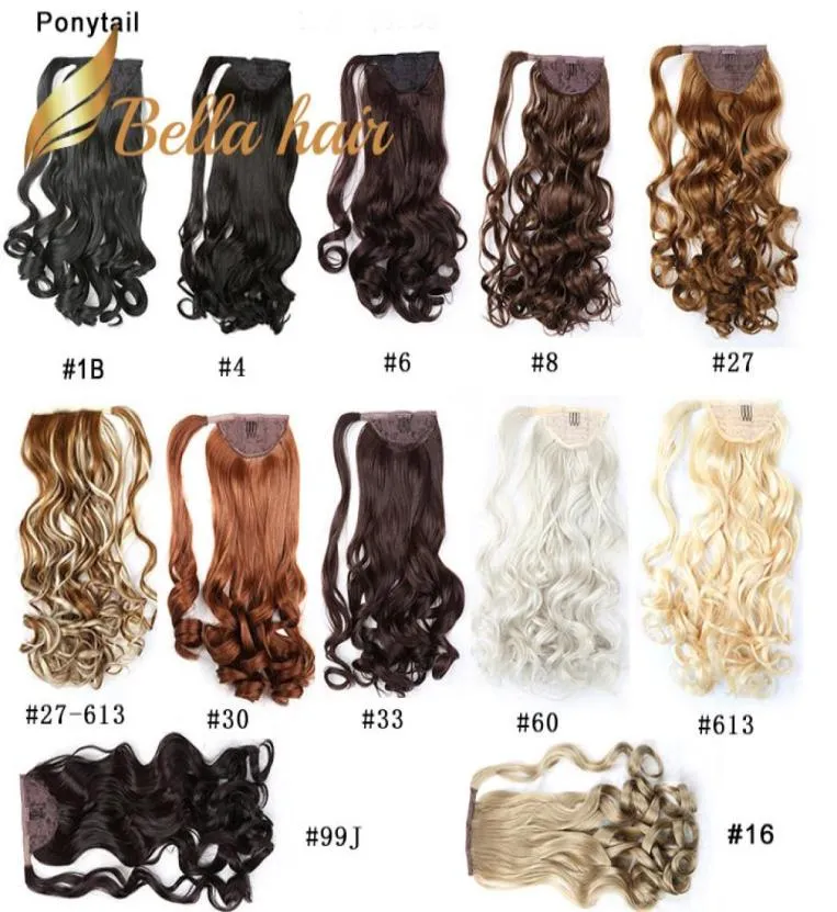 Bella Hair Remy Synthetic Handmade Ponytail Hair Extensions Body Wave 20 inch Color 1B468162730336061399J27613 Julien6893918