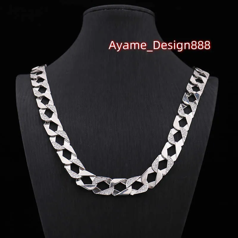 Provence mode-sieraden 20 inches cubaanse link chain moissanite diamant iced out cubaanse ketting voor hip hop rocker