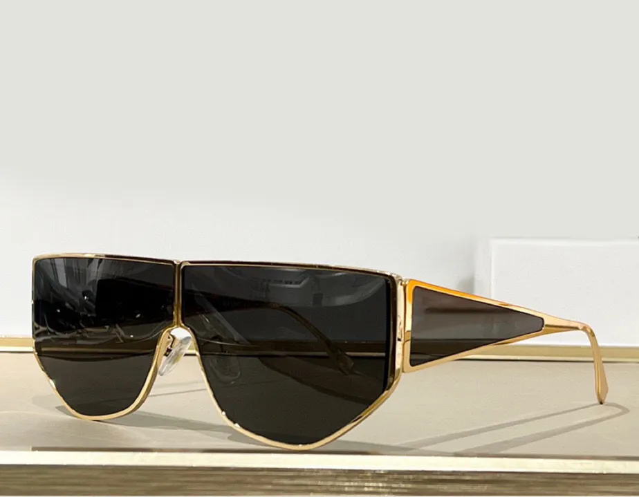 Gafas de sol de piloto de plano Top plano Escudo 0093 Gold Metal/Dark Grey Men Women Shades Lunettes de Soleil Gafas de lujo Occhiali Da Sole UV400 Eyewear