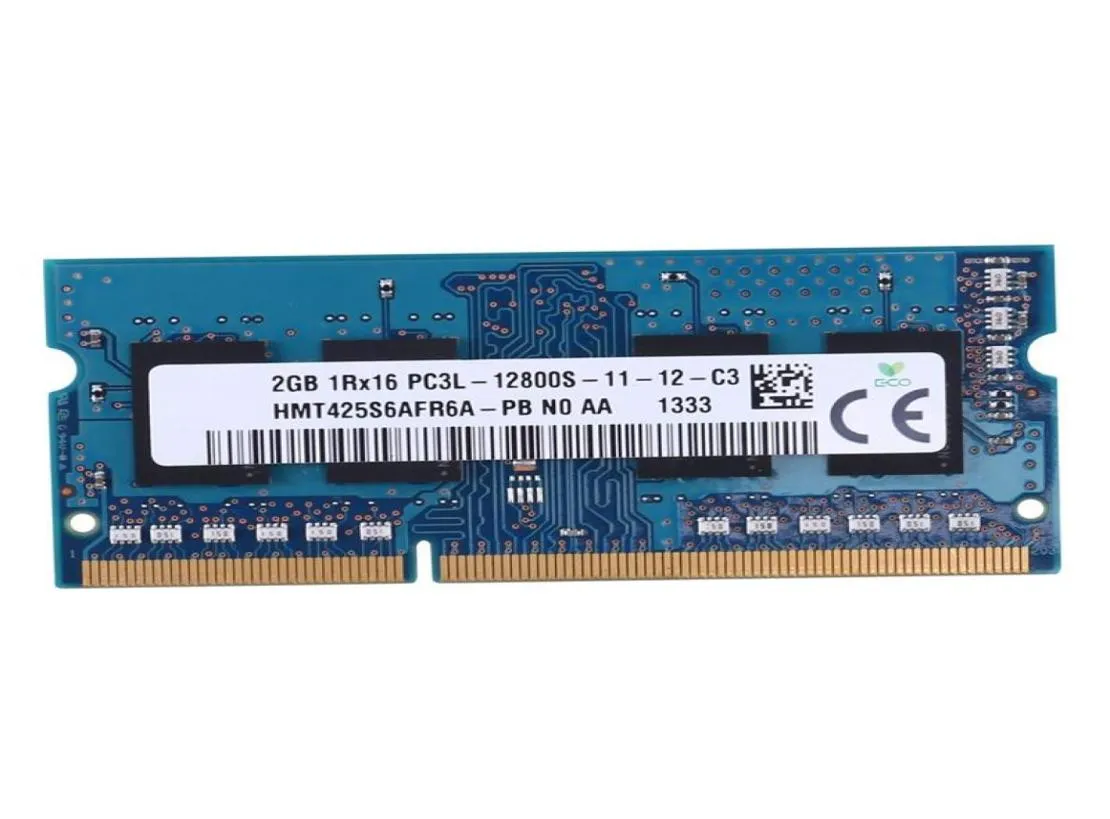 RAMS 2GB LAPTOP MEMORY RAM 1RX16 PC3L12800S 1600MHz 204PIN 135V Högpresterande anteckningsbok Ramrams9648076