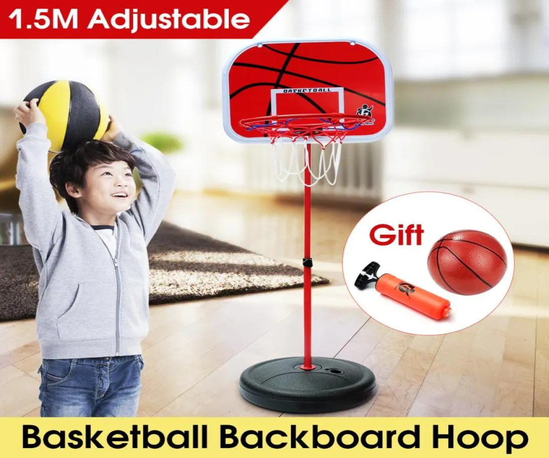 15 m hauteur réglable enfants Mimi panier de Basket jante filet ensemble panneau arrière panier ballon 72150 cm rouge basket-ball HoopBasketballPump3103122