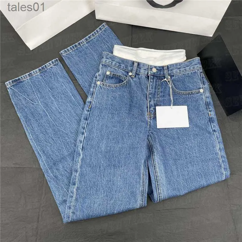 Jeans da donna Designer Jeans Pantalone Lettera Vita Pantaloni in denim Ragazza Lady Street Pantaloni Abbigliamento 240304