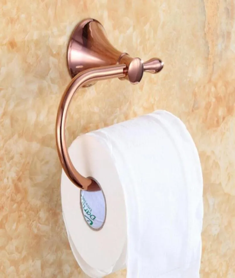 Accessori per il bagno Portarotolo di carta igienica in ottone stile quadrato in oro rosa Appendiabiti a parete LG990 Supporti8150790