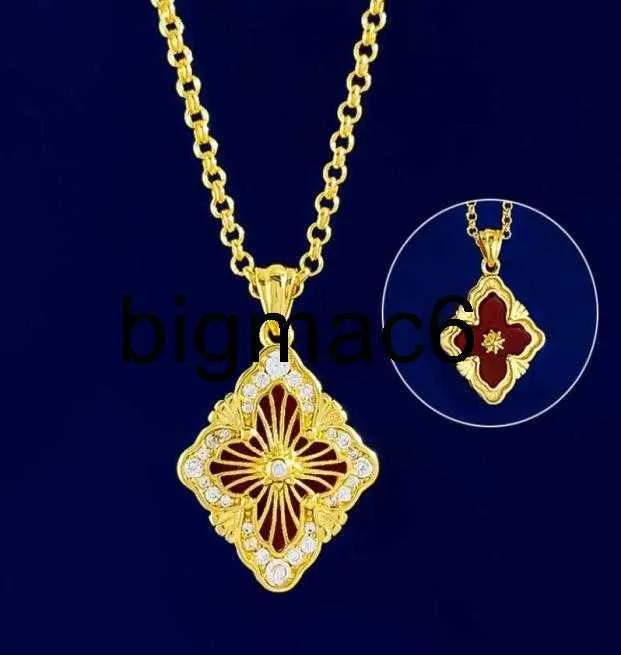 Pendant Necklaces New designed four petals flowers Pendant women039s Luck necklace Buccellatii Segrinato veins with diamond flower turquoise earri1313552