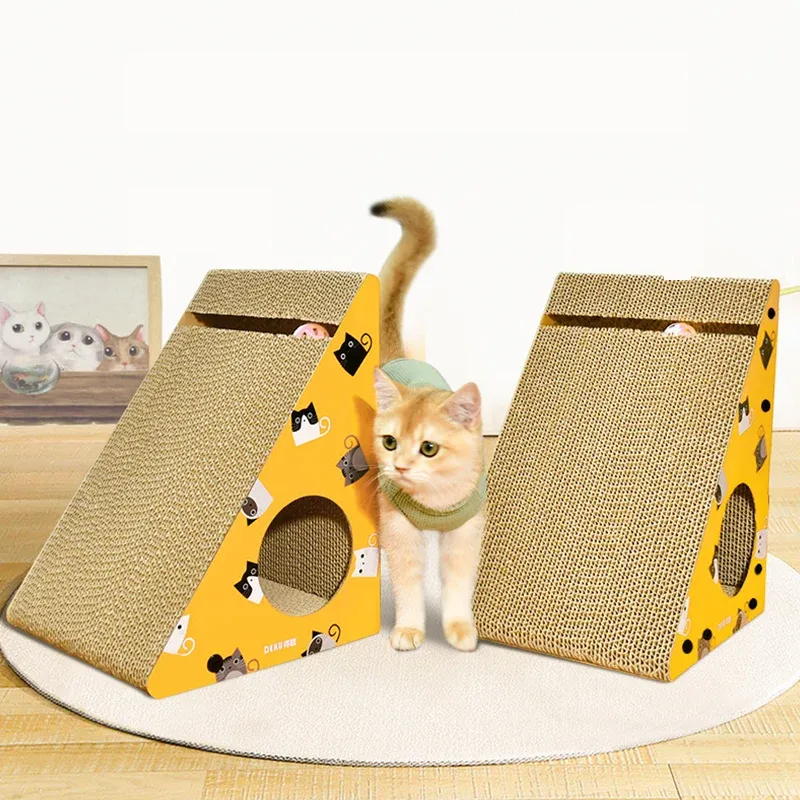 Скретчики Pet Toy Cat Cating Board Когтя когтя Гофрированная бумага для кошачьей кошачья царапина изнасилованная скребок для скалолаза