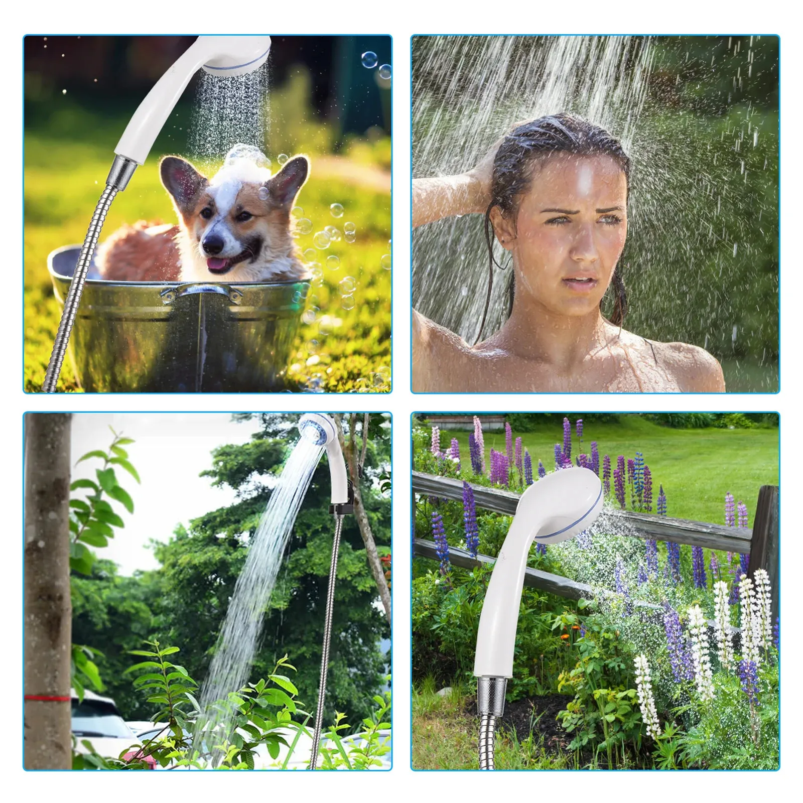 Doccia Portatile Da Campeggio 12V Con Pompa E Ventosa – Ideale Per Auto, Giardino, Animali E Spiaggia