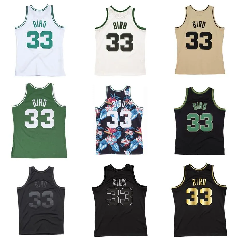 Maglie da basket cucite # 33 Larry Bird 1985-86 verde bianco Mesh Hardwoods Classics maglia retrò Uomo Donna Gioventù S-6XL verde