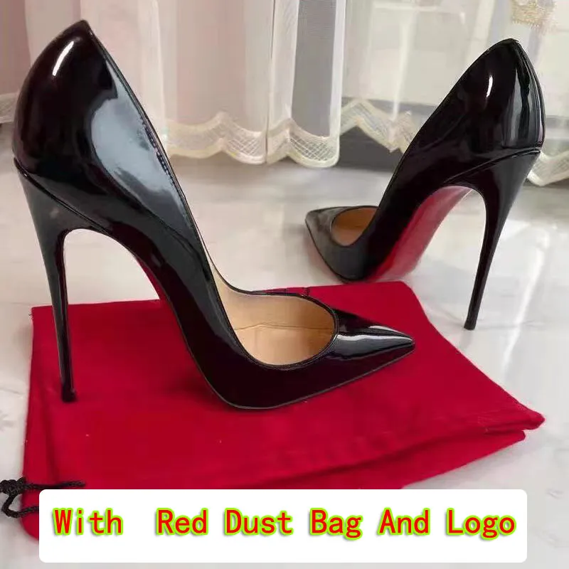 High Heel Luxury Red Bottoms Womens Designers Dress Shoes Styles Stiletto Heels 8 10 12CM Genuine Leather Point Toe Pumps Size 33-46